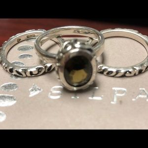 Silpada Sterling Silver Smoky Quartz Filigree Ring